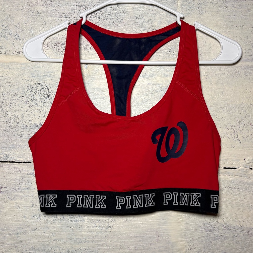 PINK Victoria's Secret Women’s Washington Nationals sports bra size Large